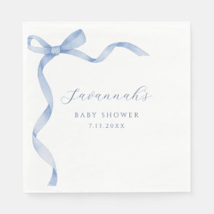 Blue Blow Ribbon Baby Dusche Serviette