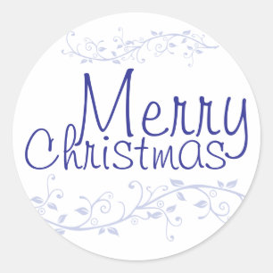 Blue Blüh Merry Christmas Sticker