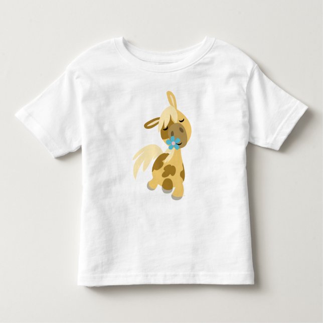 Blue Blume and Pony Children T - Shirt (Vorderseite)