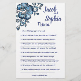 BLUE BLUME BRIDE & GROOM TRIVIA DUSCHKARTE FLYER