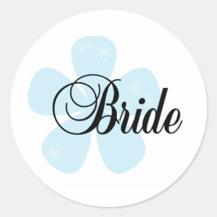 Blue Blume Bride Runder Aufkleber