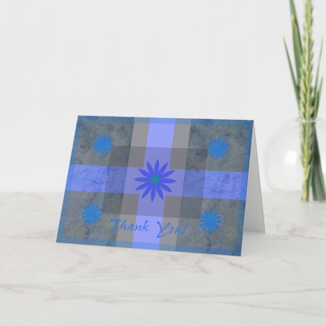 Blue Blume Dankeschön Card Dankeskarte (Vorderseite)