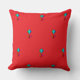Blue Blume Deep Red Sofa Stuhl Kissen