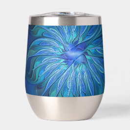 Blue Blume Fantasy Pattern, Abstraktes Fraktal Art