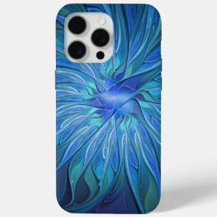 Blue Blume Fantasy Pattern, Abstraktes Fraktal Art Case-Mate iPhone Hülle