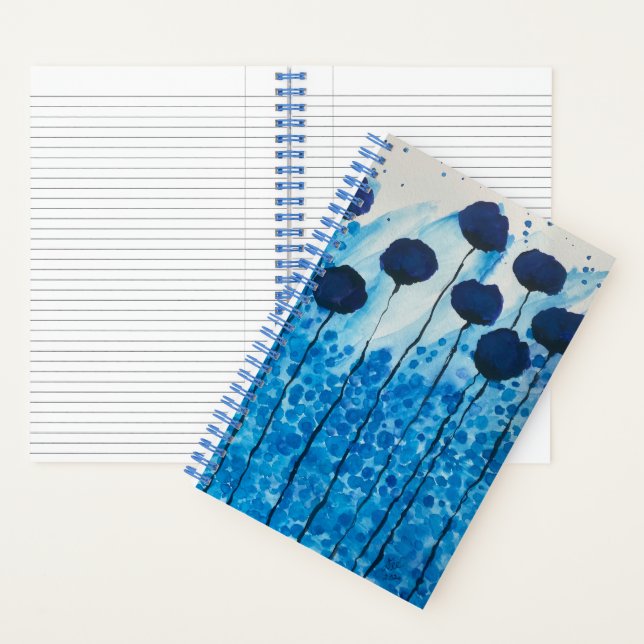 Blue Blume Field Spiral Notebook Notizbuch (Innen)