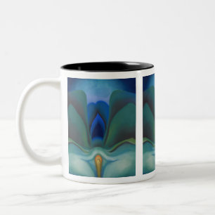 Blue Blume, Georgia O'Keeffe Zweifarbige Tasse