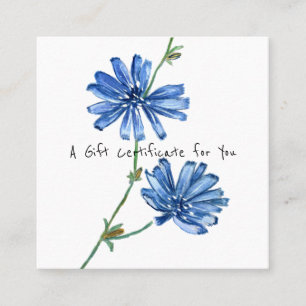 Blue Blume GIFT CERTIFICATE ADD LOGO Business Quadratische Visitenkarte