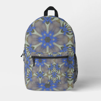 Blue Blume Grau Bedruckter Rucksack