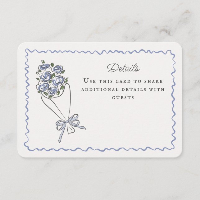 Blue Blume Market - Blumendetails einfügen Begleitkarte (Vorderseite)