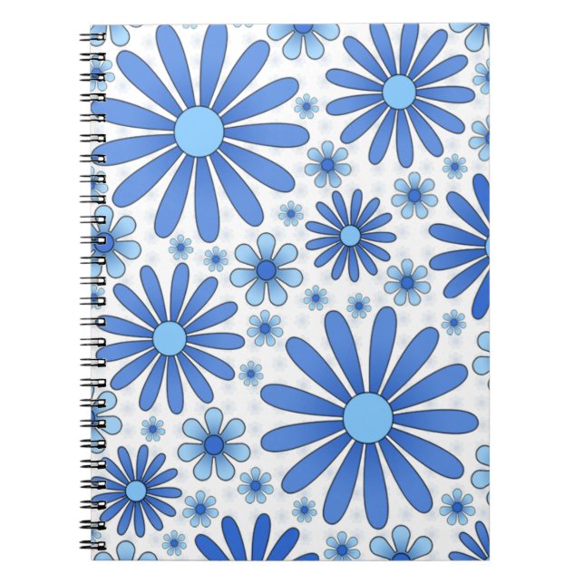 Blue Blume Power Notebook in Weiß Notizblock (Vorderseite)