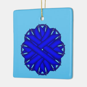 Blue Blume Ribbon von Kenneth Yoncich Keramikornament