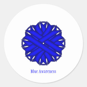 Blue Blume Ribbon von Kenneth Yoncich Runder Aufkleber