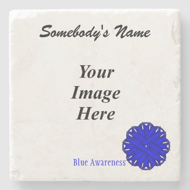 Blue Blume Ribbon von Kenneth Yoncich Steinuntersetzer (Vorderseite)