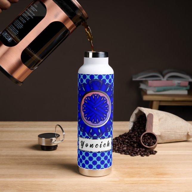 Blue Blume Ribbon von Kenneth Yoncich Trinkflasche (Kaffee)