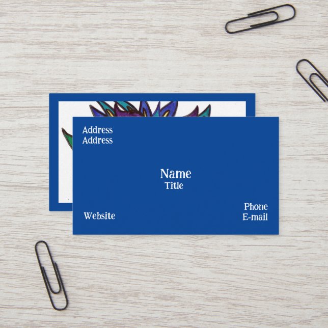 Blue Blume Standard, 3,5" x 2,0" Visitenkarte (Vorderseite/Rückseite Beispiel)