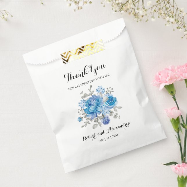 Blue Blume Vielen Dank für Ihre Hochzeit Geschenktütchen (Versiegelt)