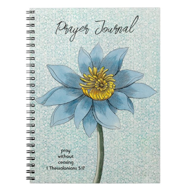 Blue Blume Vintag Style Prayer Journal Notizblock (Vorderseite)