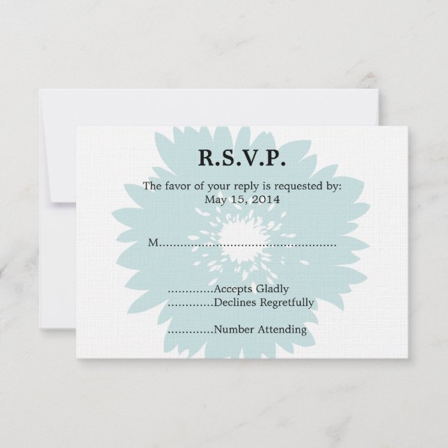 Blue Blume Wedding RSVP (Vorderseite)
