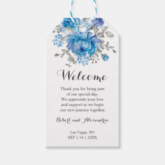 Blue Blume Wedding Welcome Gastgeschenk Gift Tags Geschenkanhänger