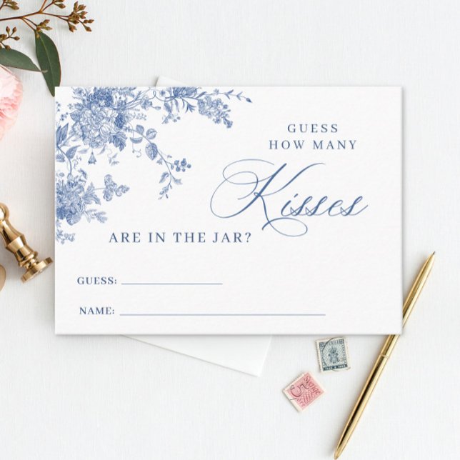 Blue Blumen schätzen, wie viele Kisses Game Card Visitenkarte (Von Creator hochgeladen)