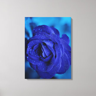 Blue Blumen Stretched Canvas Print Leinwanddruck