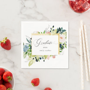 Blue Blush Abschluss Card Serviette