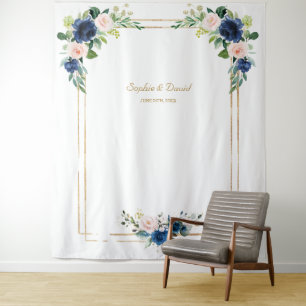 Blue Blush Blume Blütenstand Foto Hochzeit Wandteppich