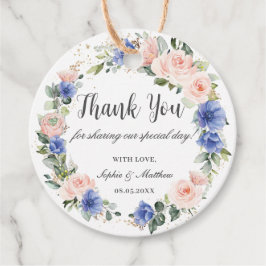 Blue Blush Floral Wedding Bridal Gefallen Vielen D Geschenkanhänger