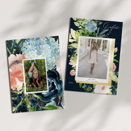 Blue Blush Foto Abschluss Card Save The Date