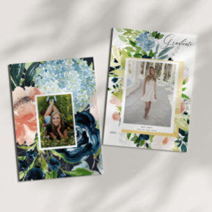 Blue Blush Foto Abschluss Card Save The Date