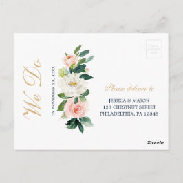 Blue Blush Hochzeitssonne RSVP Postcard Postkarte