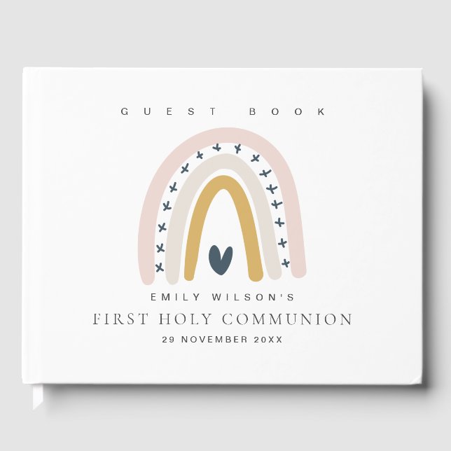 BLUE BLUSH RAINBOW HERZKIDEN ERSTE HOLZGEMEINSCHAF GÄSTEBUCH (Vorderseite)