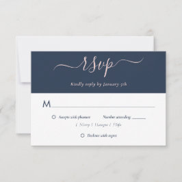 Blue Blush Wedding RSVP Cards - Auswahl Karte