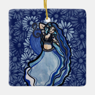 Blue Bly Dancer Keramikornament