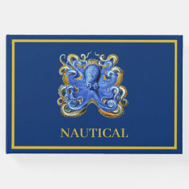 Blue Boat Beach House Octopus Custom Gästebuch