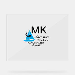 Blue boat Black Pfeil travel Agent blog Website Acrylschild