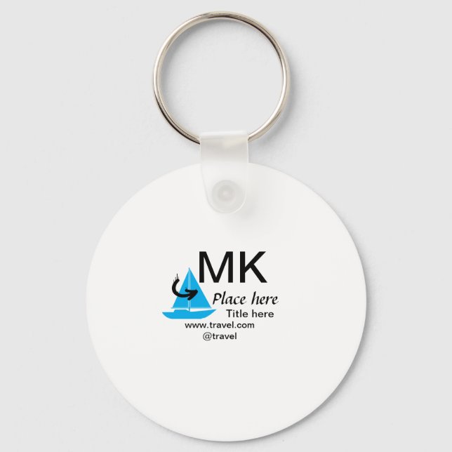 Blue boat Black Pfeil travel Agent blog Website Schlüsselanhänger (Vorderseite)