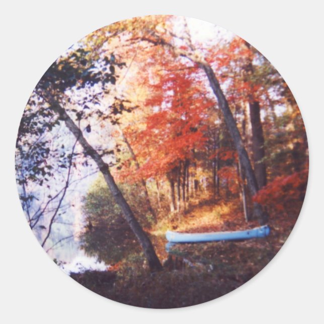 Blue Boat Runder Aufkleber (Vorderseite)