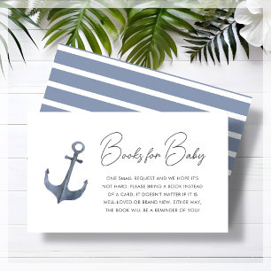 Blue Boat-Themed Baby Dusche Buchungsanfrage Begleitkarte