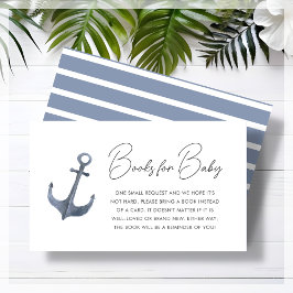 Blue Boat-Themed Baby Dusche Buchungsanfrage Begleitkarte