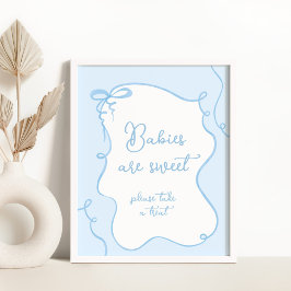 Blue Bogen Minimalist Babys sind süße Babydusche Poster