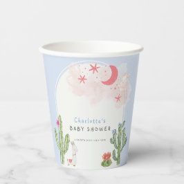 Blue Boho Arch Cactus Toys Boy Baby Shower Pappbecher