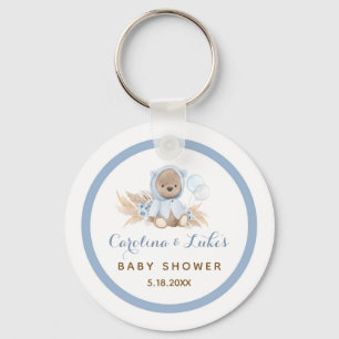 Blue Boho Bear Baby Shower Favorit Schlüsselanhäng Schlüsselanhänger