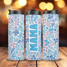 Blue Boho Blume 3D Inflated Mama