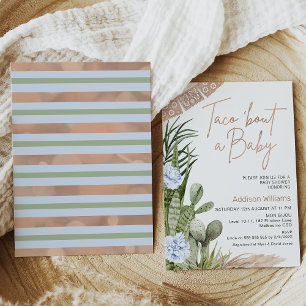 Blue Boho Fiesta Taco Bout Eine Baby-Dusche Einladung