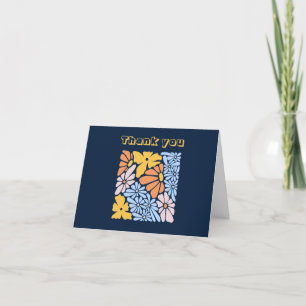 Blue Boho Floral Geburtstag Danke Karte