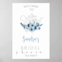 Blue Boho Floral Tee Party Brautparty Willkommen