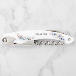 Blue Boho Floral Waiter's Corkschraube Kellnermesser