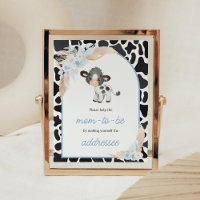 Blue Boho Highland Cow Baby Envelope Station